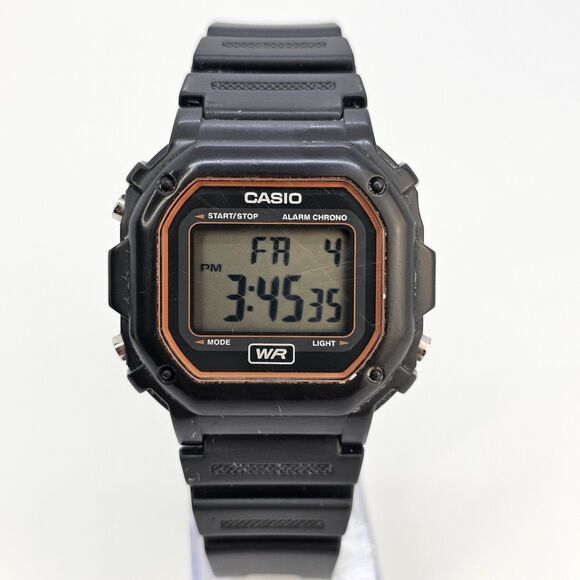Casio Digital Sport Watch Men 42MM Black Case Black Plastic Bands - Picture 1 of 15